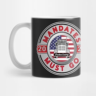 US CONVOY 2022 USA - TRUCKERS FOR FREEDOM - GRAY ROUND RED LETTERS Mug